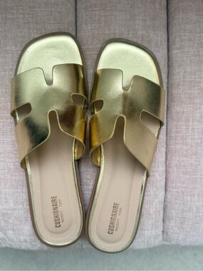 Gold slip on Sandals